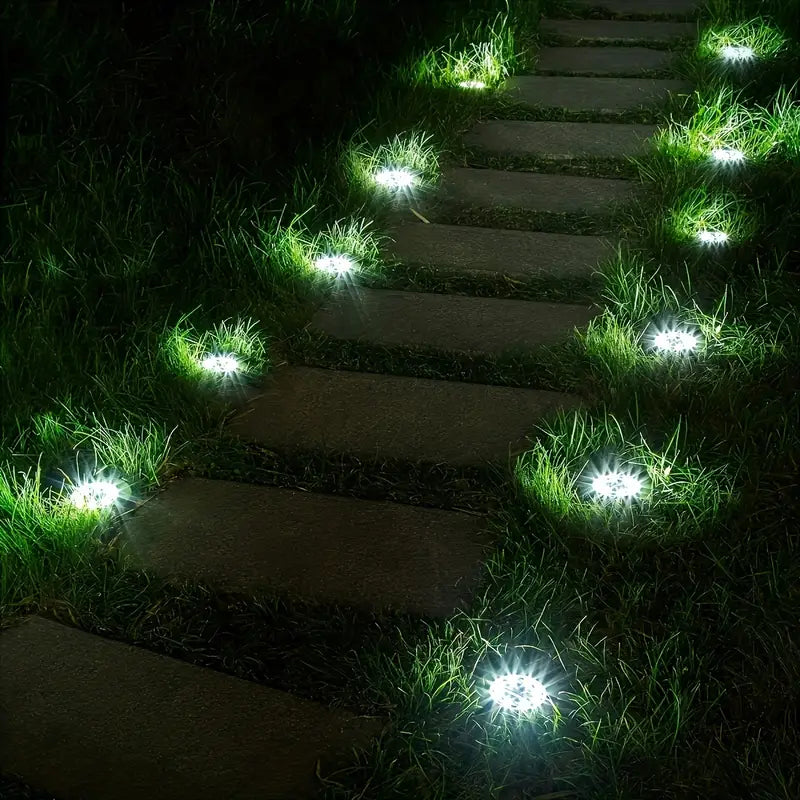 Pack de 4 Lámparas Solares de Estaca 8 LED Fria para Jardín y Patio ☀️ – ¡Envío Gratis! 🎁