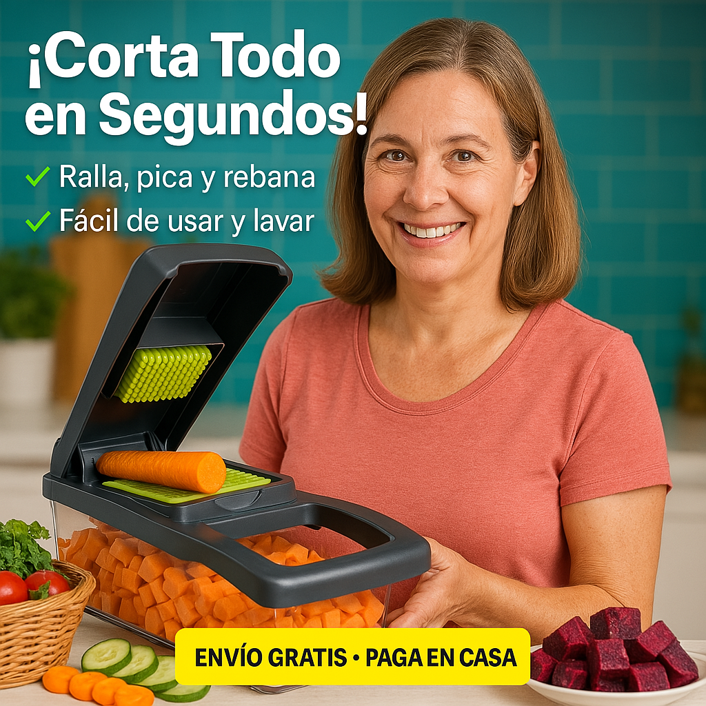 ¡Corta verduras, frutas y más en segundos! 🥕🍅 Ahorra tiempo y cocina como un profesional 👩🏼🍳👨🏽🍳