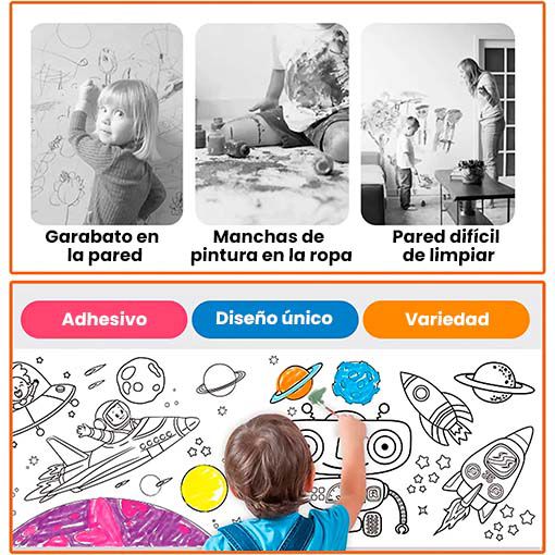 Rollo de Papel Adhesivo para Colorear – ¡Diversión sin Rayones en las Paredes!