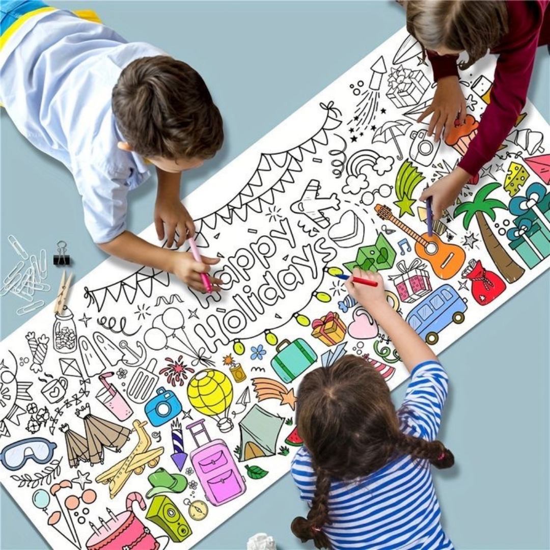 Rollo de Papel Adhesivo para Colorear – ¡Diversión sin Rayones en las Paredes!