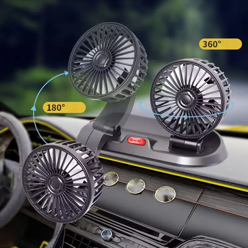 Ventilador Doble USB ¡La Brisa Perfecta para tu Auto este Verano! 🌬️🚗