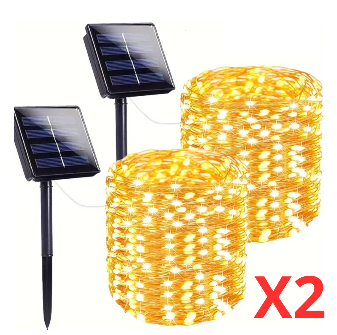 PACK DE 2 LUCES HADA ALAMBRE SOLAR CON ENVÍO GRATIS Y PAGA EN CASA 🎁☀️