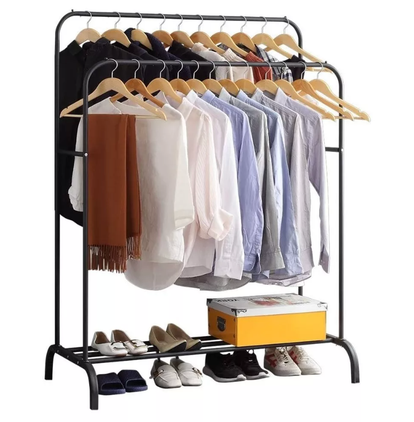 Perchero 110cm x 150cm x 54cm Metálico Doble Closet Exhibición Organizador Hogar