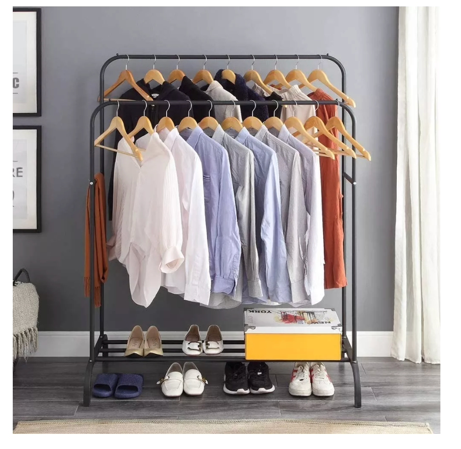 Perchero 110cm x 150cm x 54cm Metálico Doble Closet Exhibición Organizador Hogar