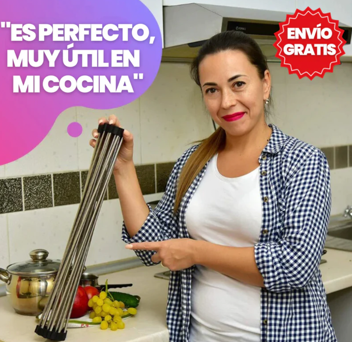 Escurridor Multifuncional Plegable: Lleva 2 + Envío Gratis 🎁 y Paga en Casa 🏠