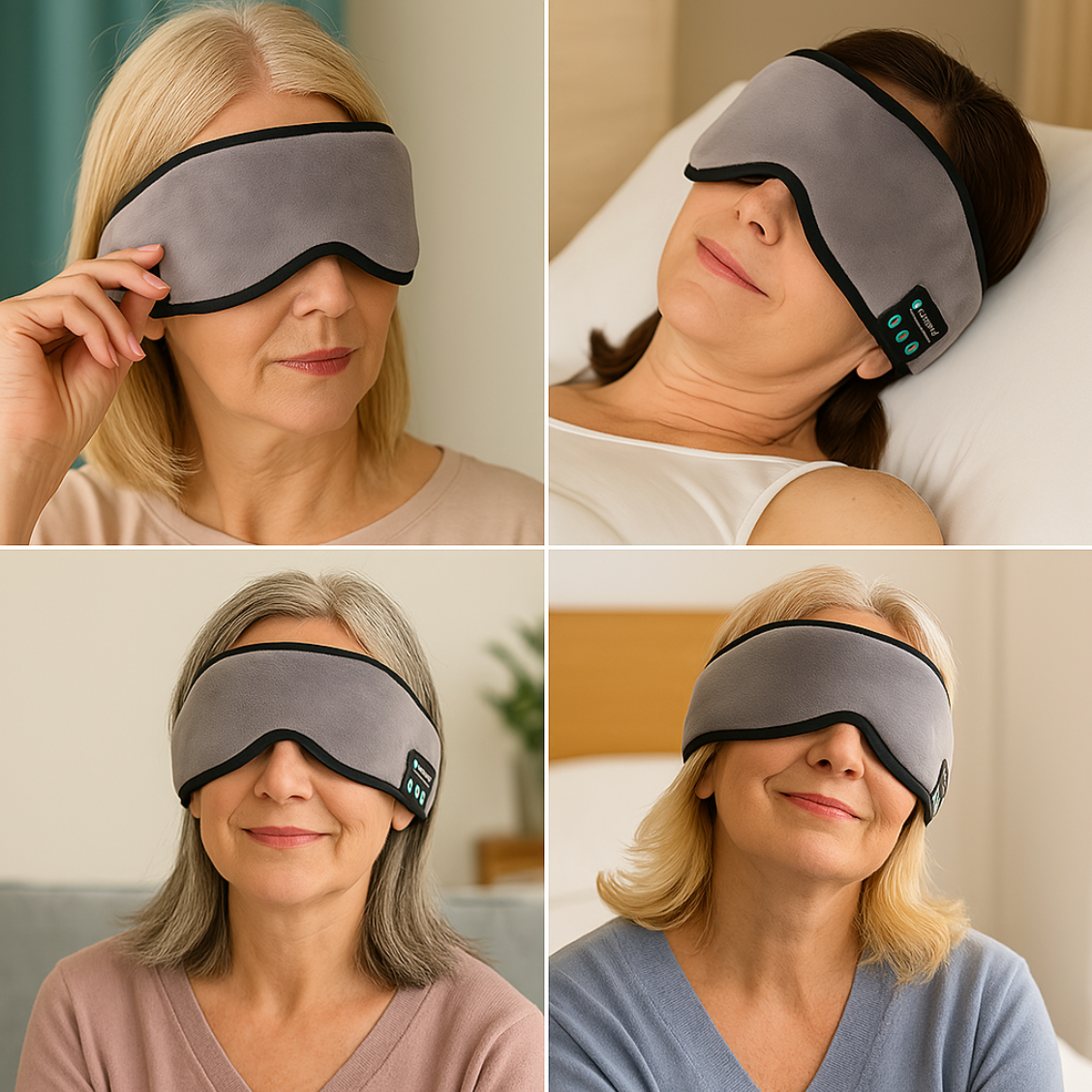 Duerme como un bebé 😴🎵: Antifaz Bluetooth 2 en 1, música y oscuridad total en un solo toque