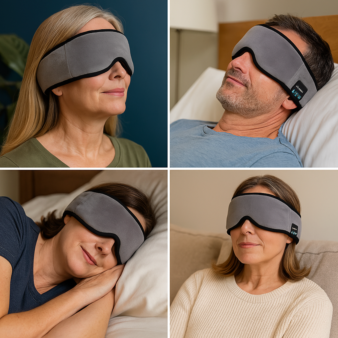 Duerme como un bebé 😴🎵: Antifaz Bluetooth 2 en 1, música y oscuridad total en un solo toque