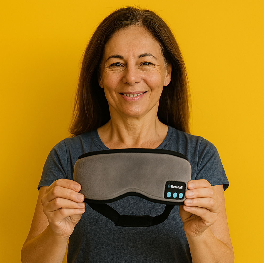 Duerme como un bebé 😴🎵: Antifaz Bluetooth 2 en 1, música y oscuridad total en un solo toque