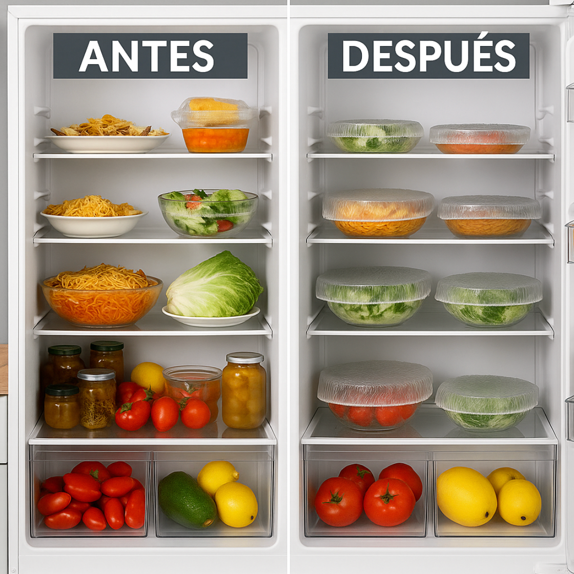 500 Cubiertas Elásticas Reutilizables para Alimentos 🥗 Conserva, Protege y Ahorra