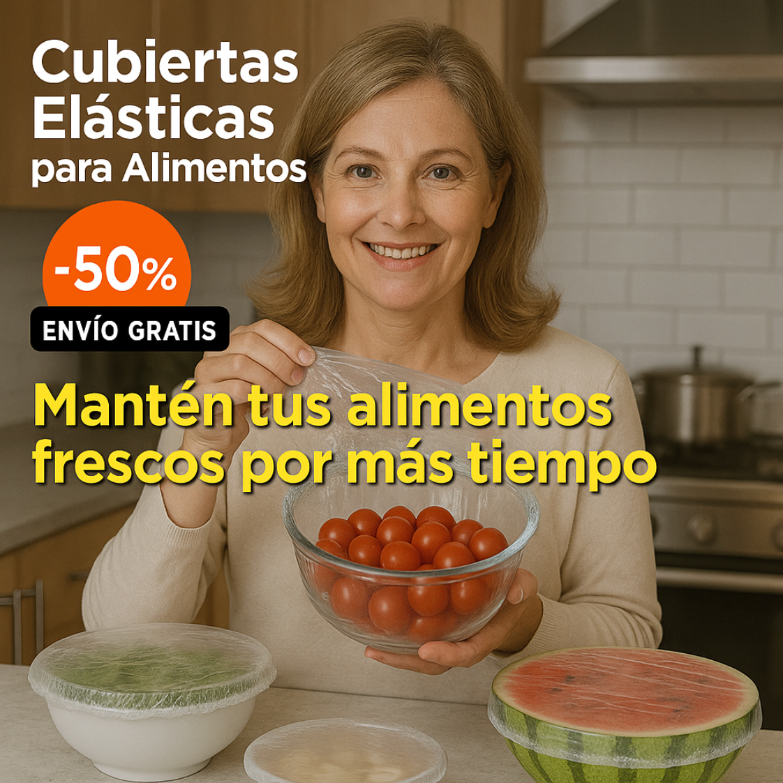 500 Cubiertas Elásticas Reutilizables para Alimentos 🥗 Conserva, Protege y Ahorra