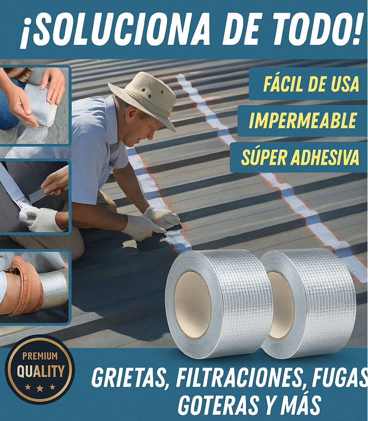 ¡Sella goteras en segundos! 🔧 Pack 2x1 de Cinta Impermeable (5M x 5CM c/u)