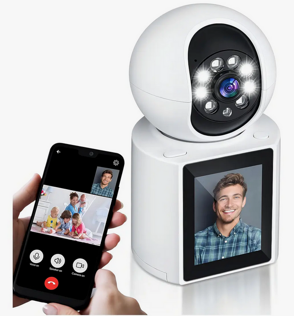 Cámara WiFi con Pantalla LED y Botón de Llamada — Habla con tus Hijos desde el Trabajo