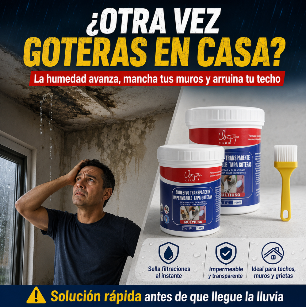 Sellador Transparente Tapa Goteras | Lleva 1KG + 1KG GRATIS 🎁