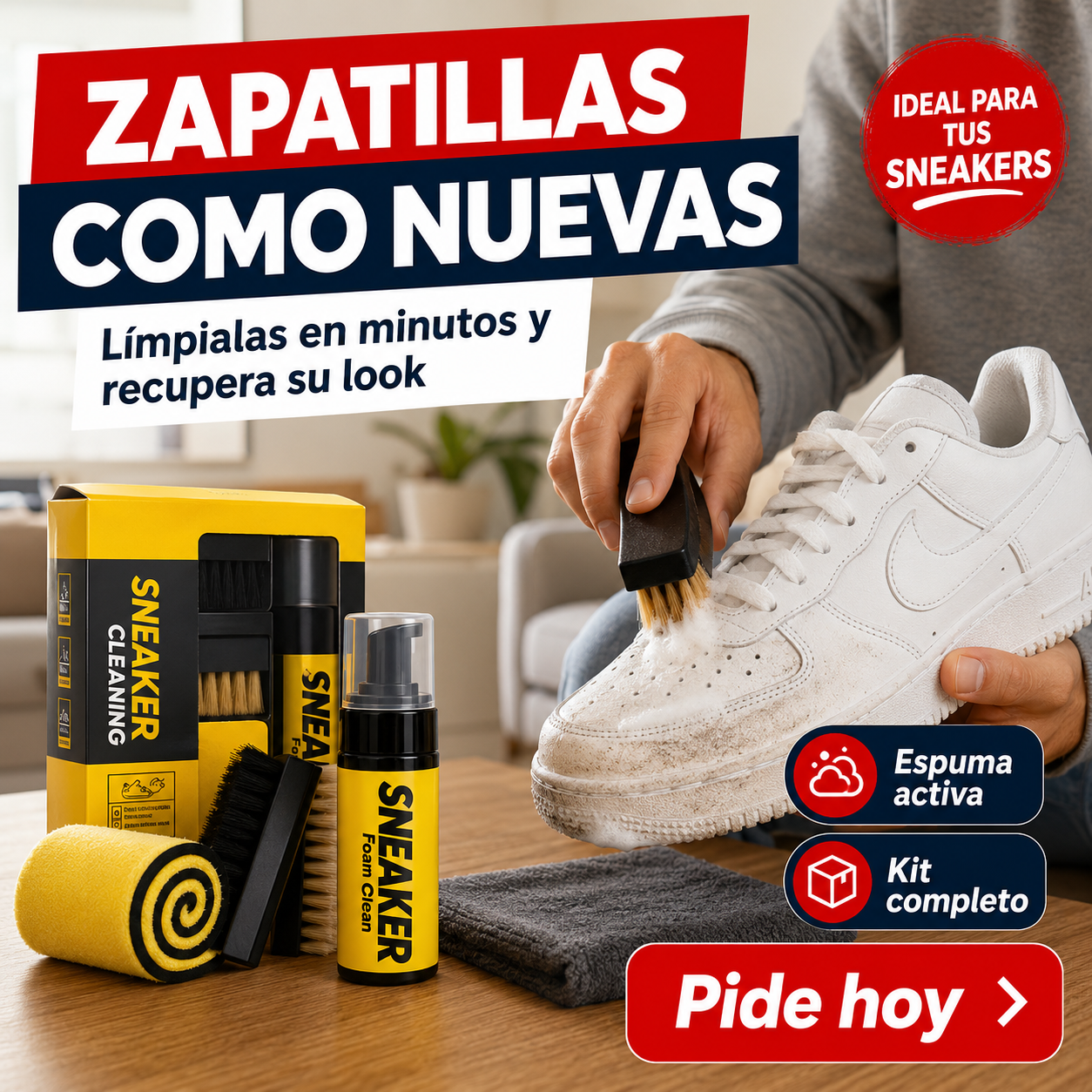 SneakerPro — Espuma Limpiadora sin Agua para Gamuza y Todo Tipo de Zapatos
