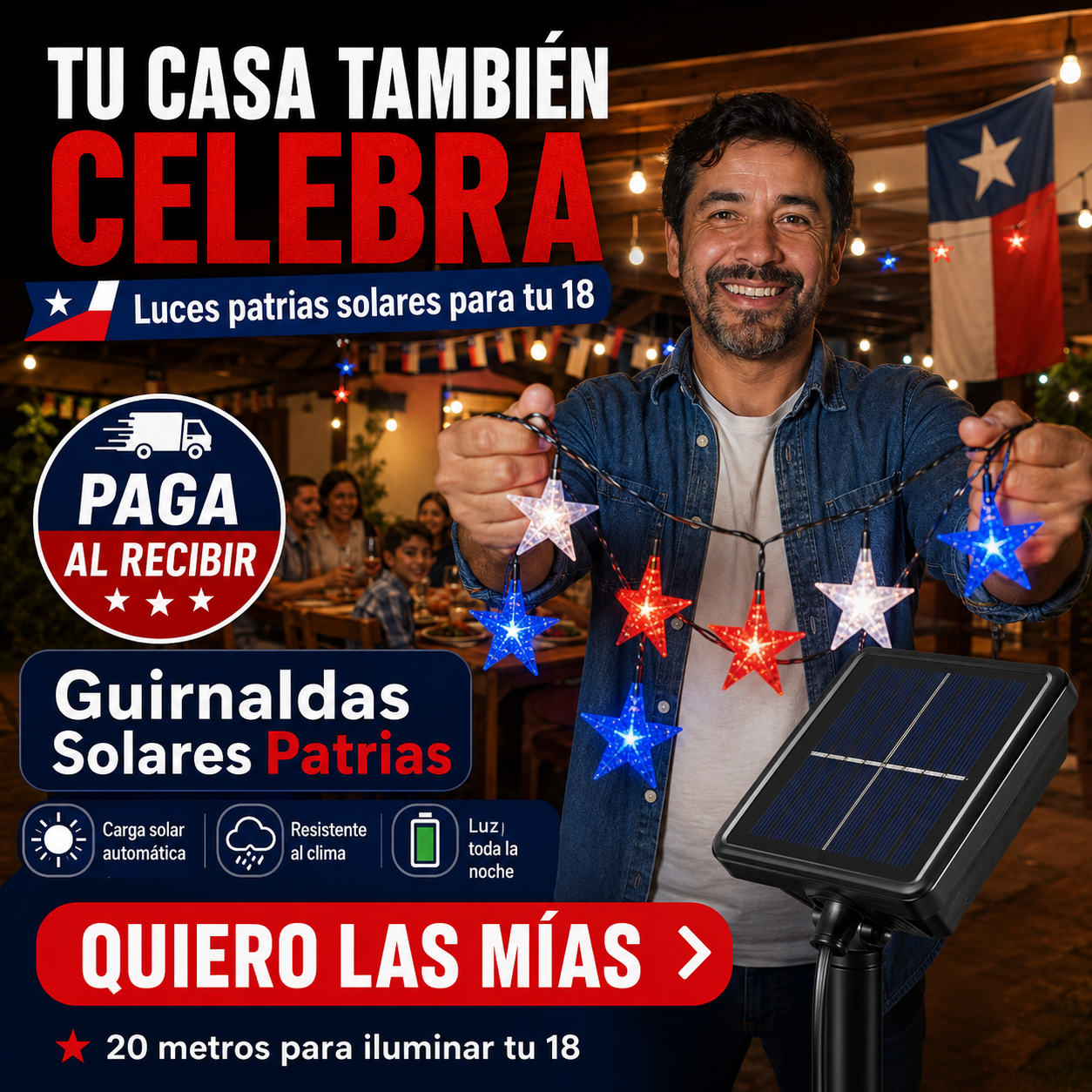 Guirnaldas Solares para Fiestas Patrias 2x1