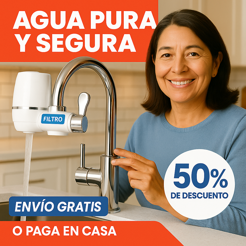 Filtro Purificador de Agua para Grifo — Agua limpia y segura directo de tu cocina