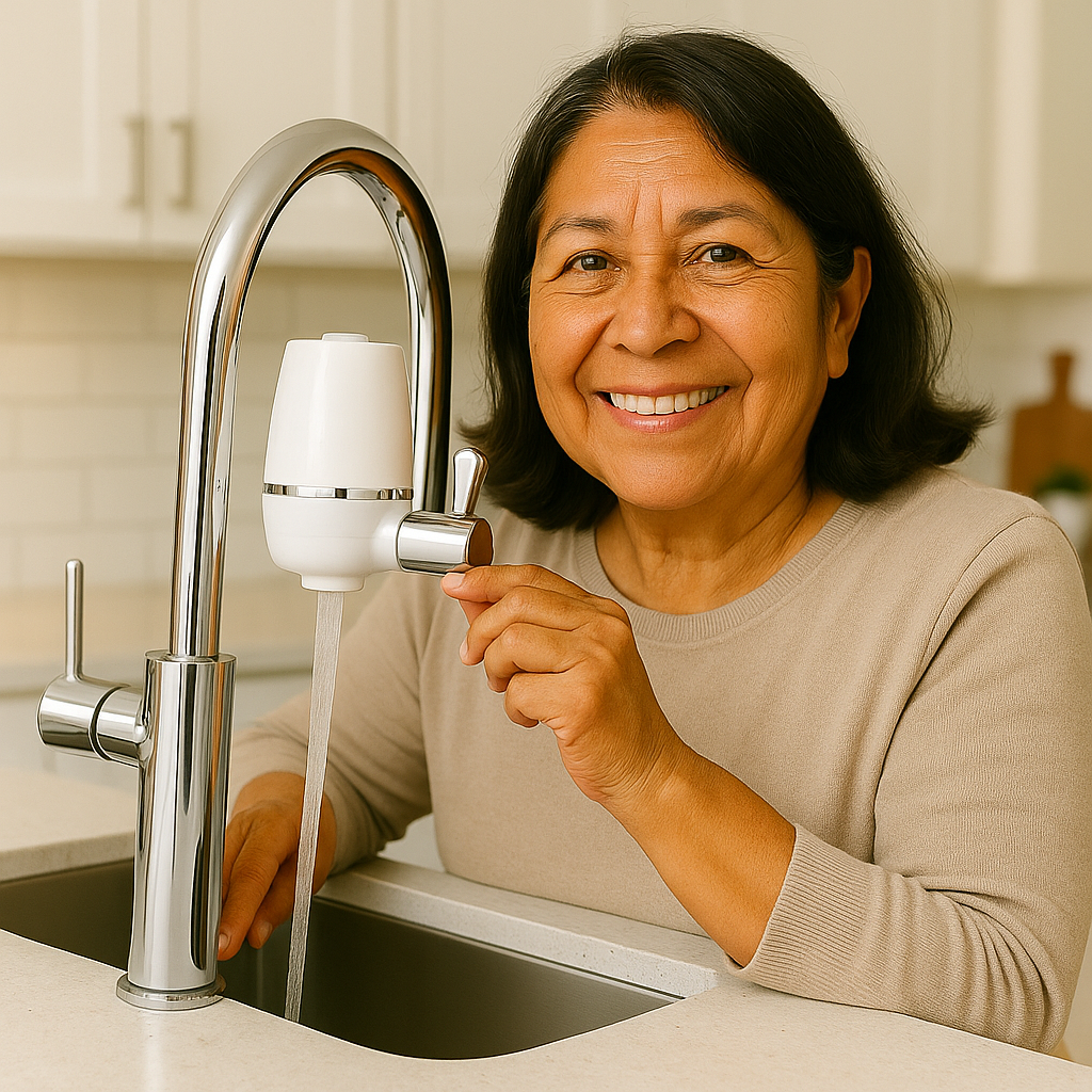Filtro Purificador de Agua para Grifo — Agua limpia y segura directo de tu cocina