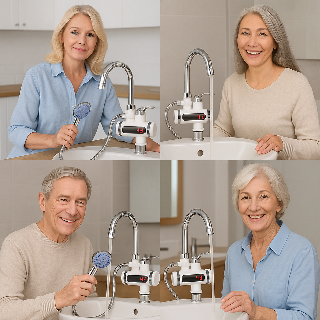 Calentador de Agua Eléctrico 2 en 1 para Ducha y Grifo — ¡Agua caliente al instante, sin complicaciones!