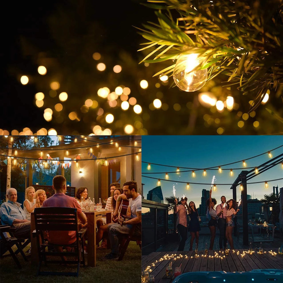 ✨ Ilumina tu jardín con elegancia y sin gastar en electricidad – ¡Guirnalda Solar LED y carga USB! 🔥
