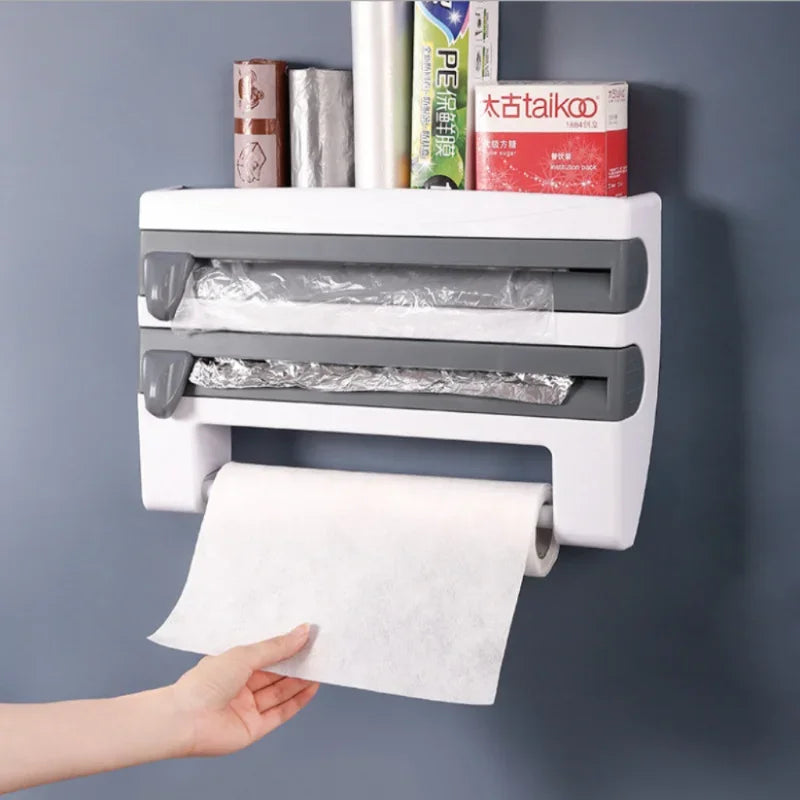 Dispensador 4 en 1 para Toallas, Film y Aluminio ✨ Envío Gratis 🎁 Paga al Recibir 🏡
