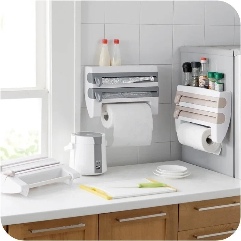Dispensador 4 en 1 para Toallas, Film y Aluminio ✨ Envío Gratis 🎁 Paga al Recibir 🏡