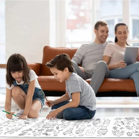 Rollo de Papel Adhesivo para Colorear – ¡Diversión sin Rayones en las Paredes!