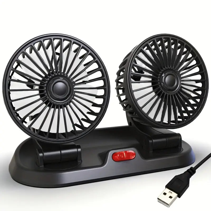 Ventilador Doble USB ¡La Brisa Perfecta para tu Auto este Verano! 🌬️🚗