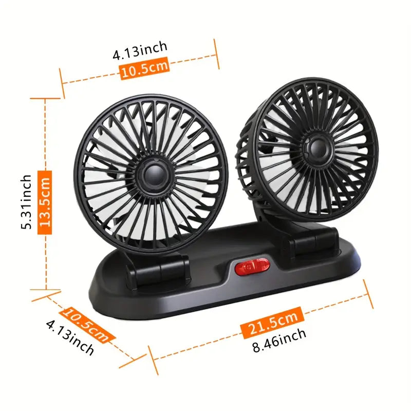 Ventilador Doble USB ¡La Brisa Perfecta para tu Auto este Verano! 🌬️🚗