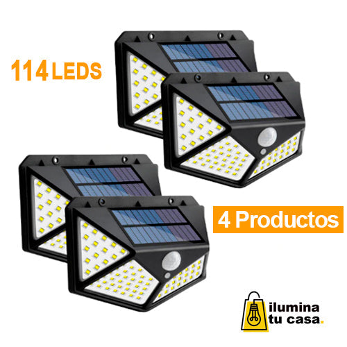 Lampara Solar 114 Led Exterior Sensor De Movimiento - Ilumina tu Casa