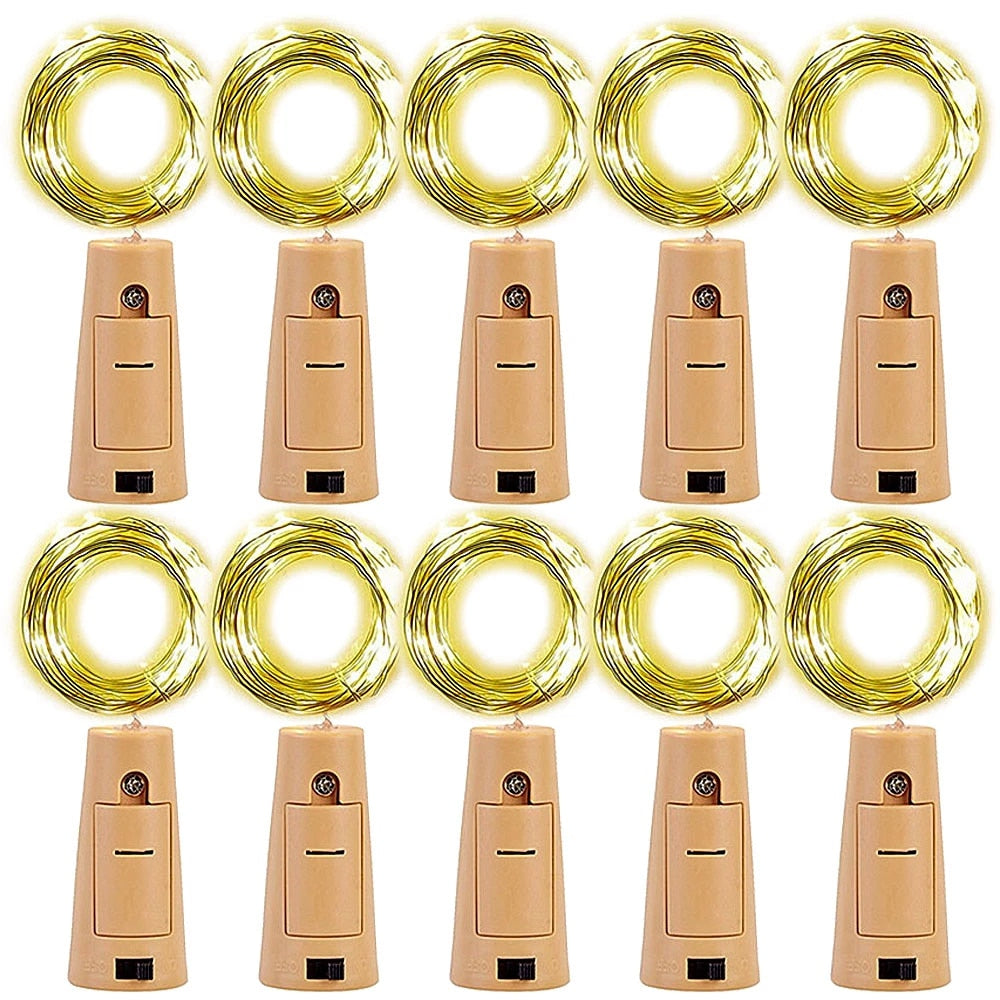 PACK DE 10 CORCHOS SOLARES LED TIPO HADA - Ilumina tu Casa