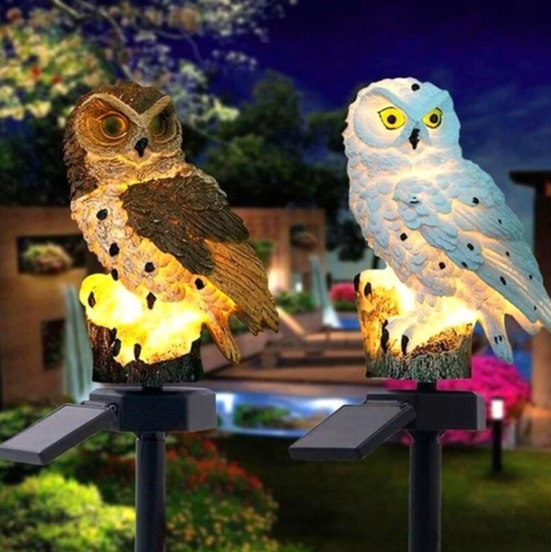 Estaca Led Solar en diseño de Buho