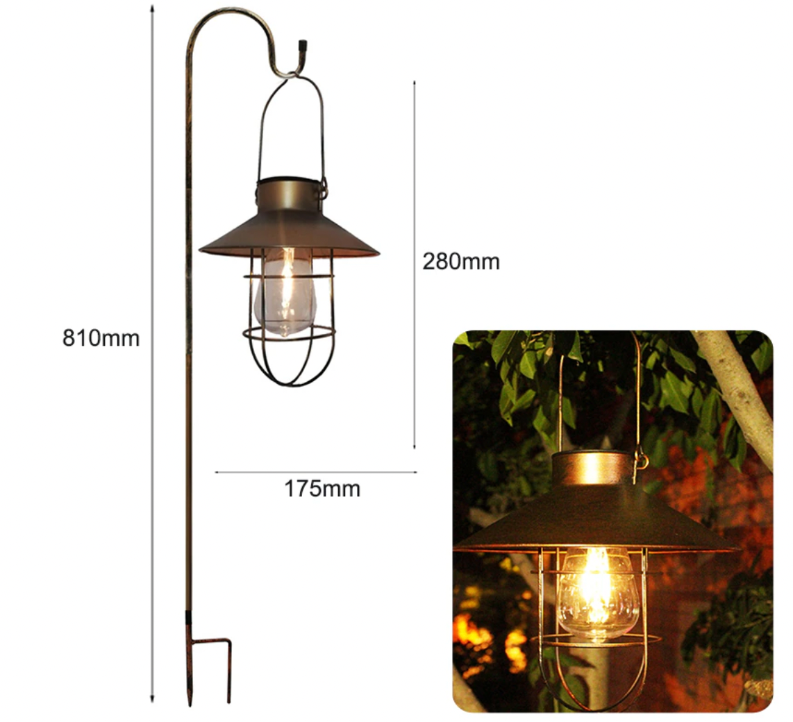 Estaca Lampara Retro Vintage Solar para Jardín
