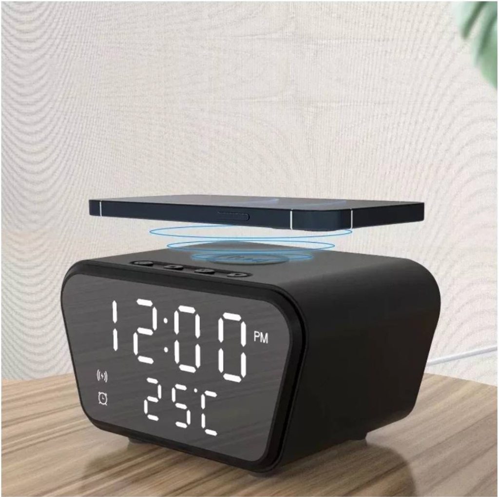 Reloj Despertador Con Cargador Inalámbrico Y Termómetro