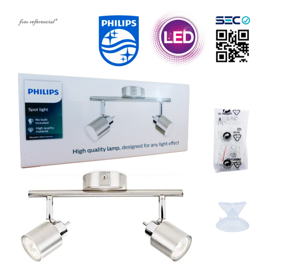 Foco Led Spot Light Philip Doble Meranti Para Ampolleta Gu10