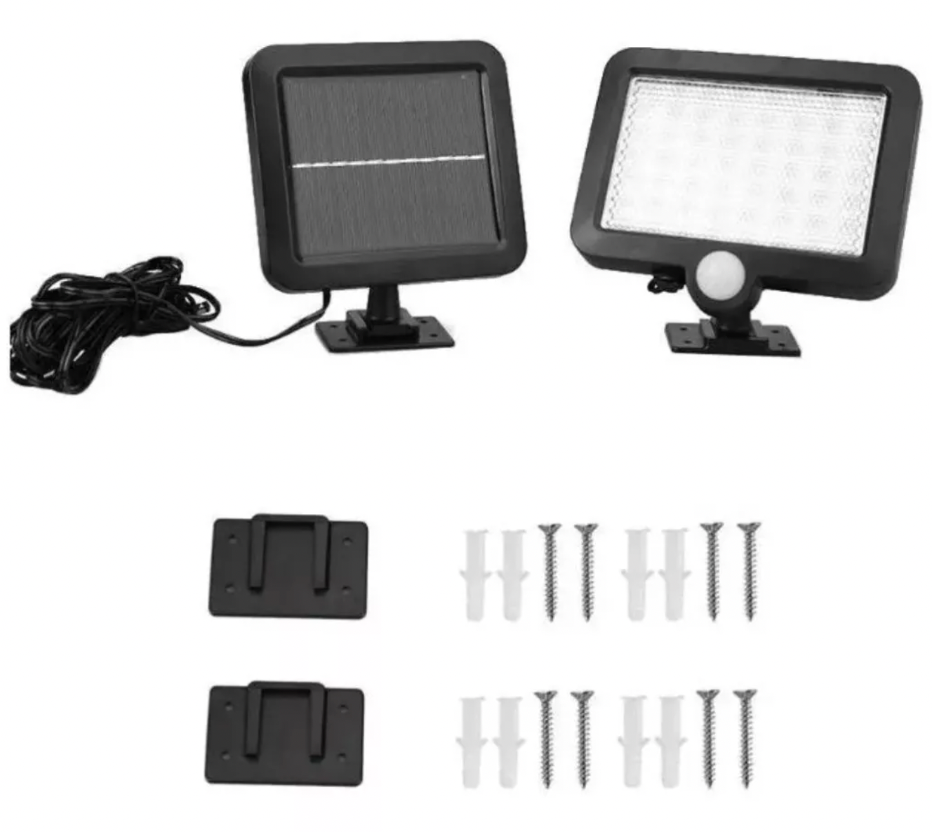 2 X Foco Led Solar Con Panel + Sensor De Movimiento 56 Led
