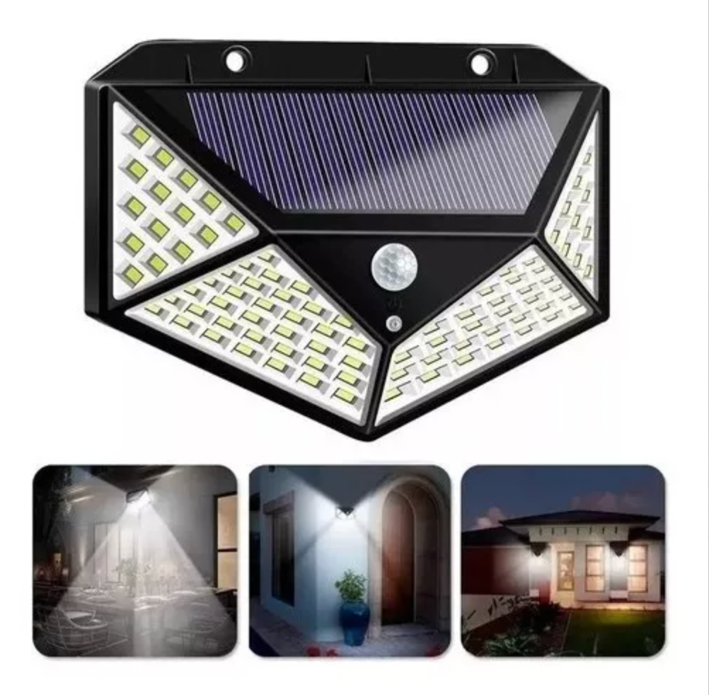 X 5 Focos Lámpara Solar Led Exterior Sensor De Movimiento de 100 Led