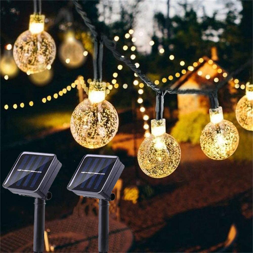 GUIRNALDAS DE LUZ SOLAR EN FORMA DE BOLA - Ilumina tu Casa