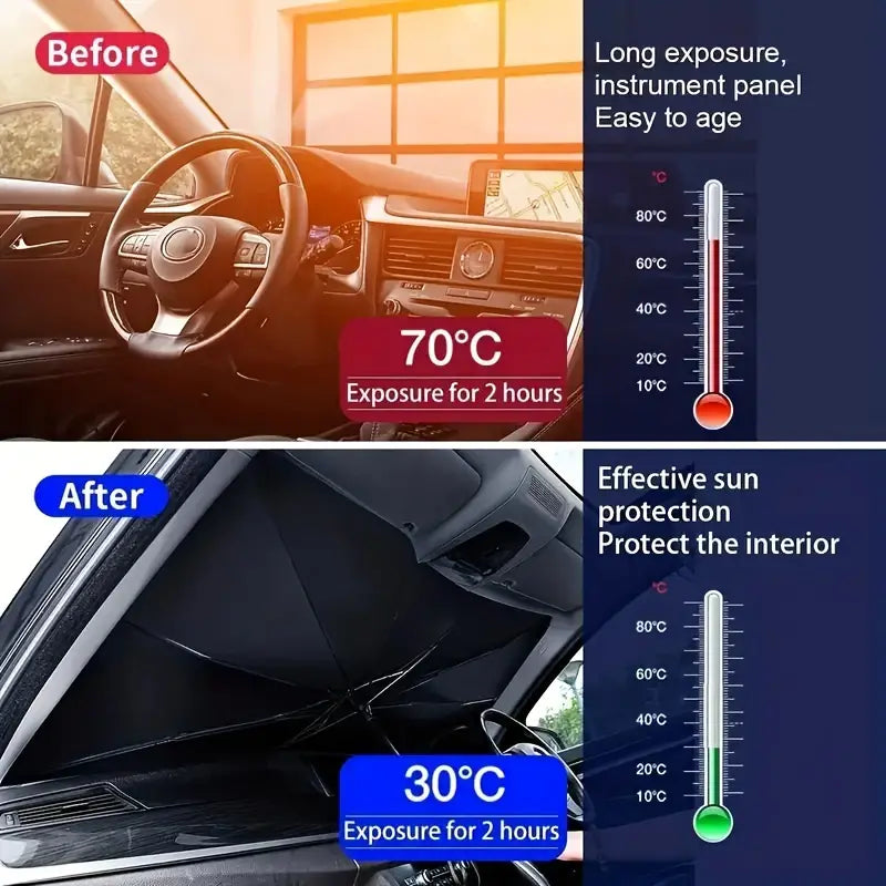 Parasol Plegable para Auto ¡Despídete del Calor Sofocante en tu Auto! ☀️