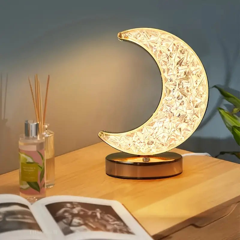 Lámpara Táctil Nórdica en Forma de Luna Recargable – Ilumina tu Espacio con Estilo