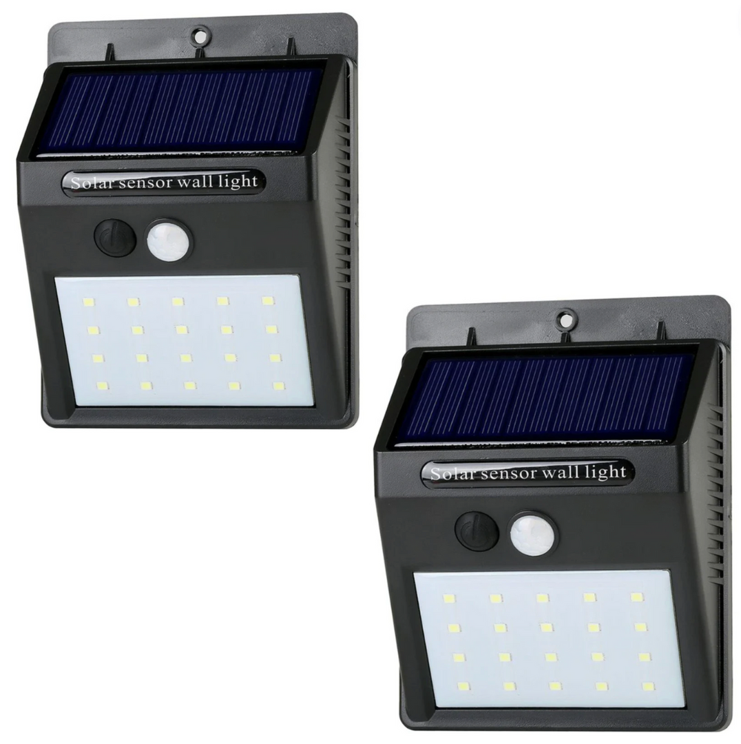 2 Focos Solares 20 Led Con Sensor Movimiento OFERTA