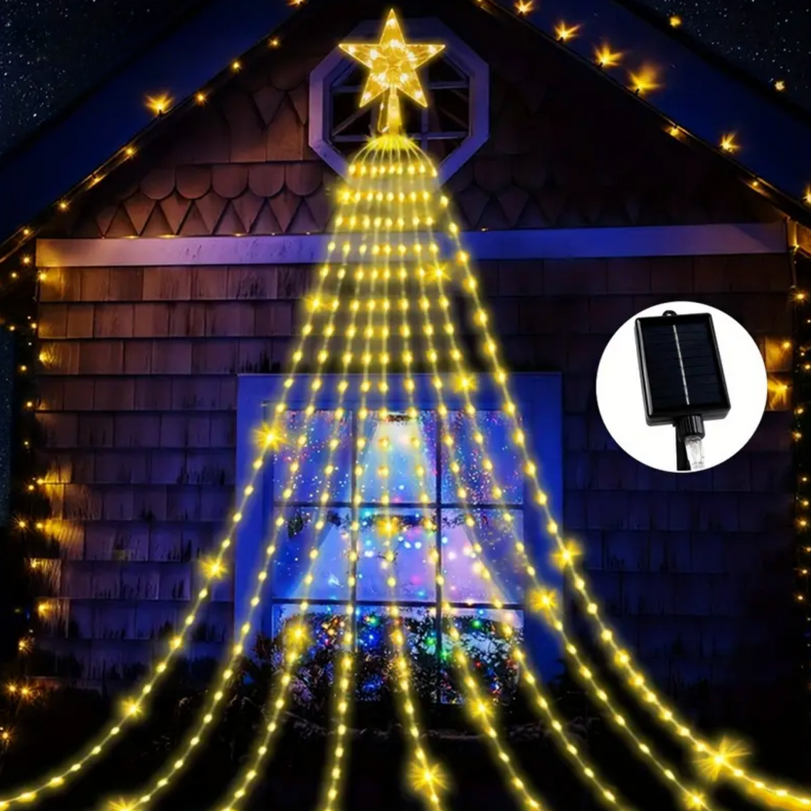 Estrella de Navidad Solar 3 Metros Cálida ⭐️ Envío Gratis a todo Chile 🎁