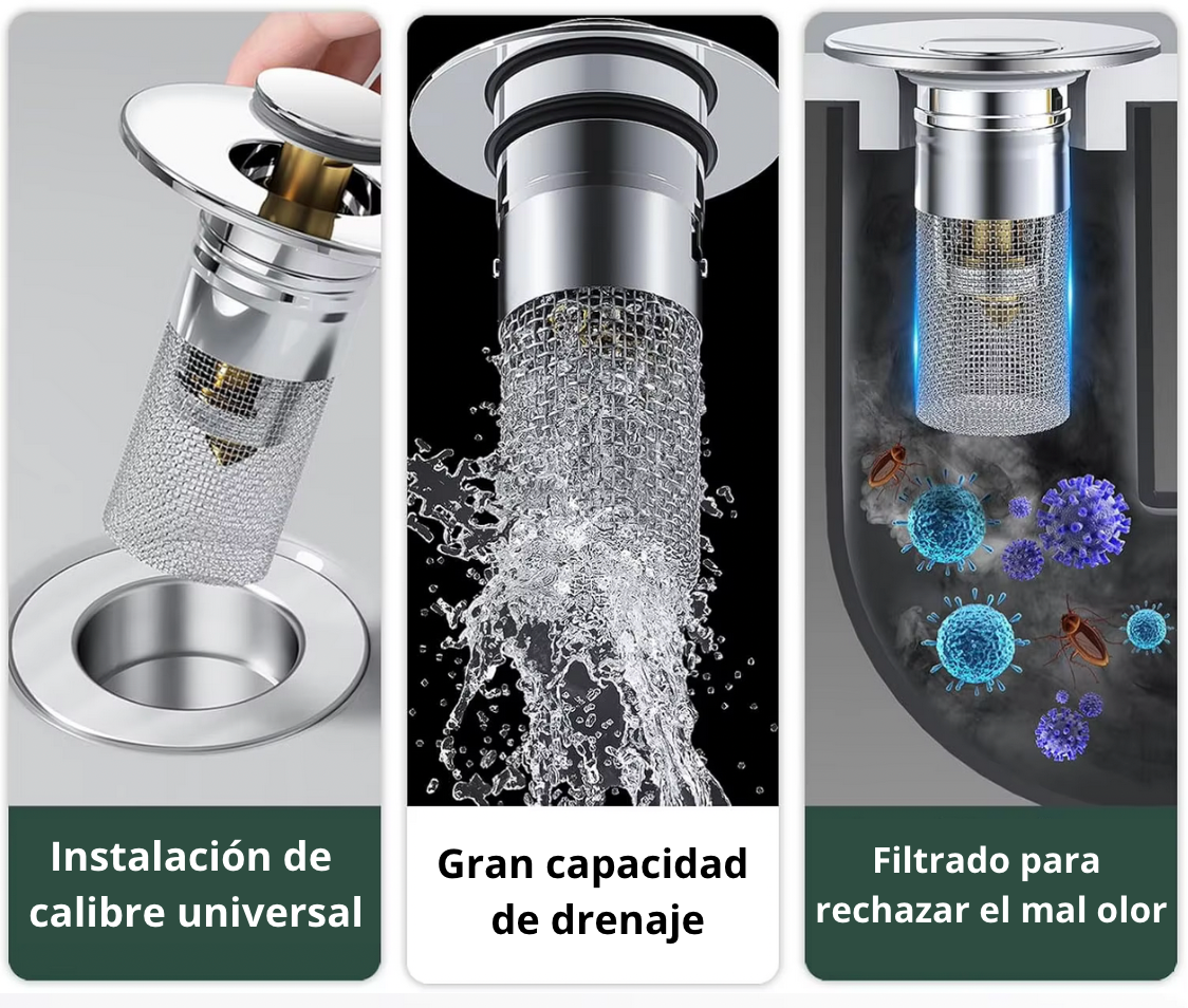 Recoge Pelos, Sarcillos, Anillos y Cadenas 🚿 ¡Adiós Atascos! | Envío GRATIS y Paga al Recibir 🏠
