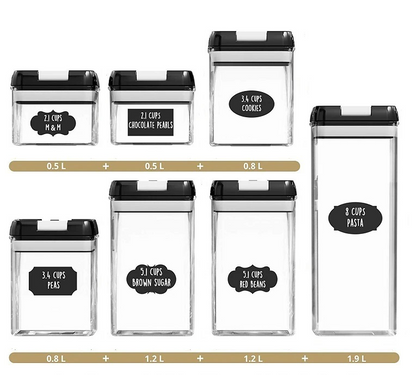 Set 7 Contenedores Hermeticos Organizador Cocina Premium