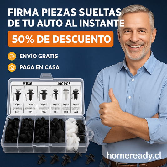 Caja de 100 Clips de Fijación Universal – Repara Tapabarros, Parachoques y Partes Sueltas del Auto 🚗