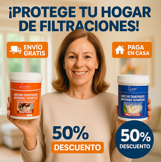 Elimina Filtraciones al Instante con el Sellador Transparente de 1 kg – ¡Invisible, Potente y Listo para Proteger tu Hogar!