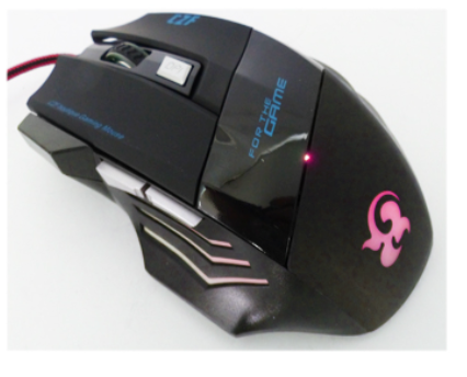 Mouse Gamer T-6 Con Luz, 6 Botones, Cable USB Tipo Soga, Con Filtro
