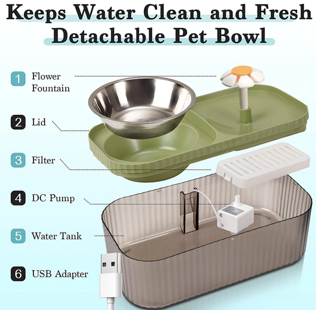 Dispensador de agua automático ultrasilencioso para mascotas