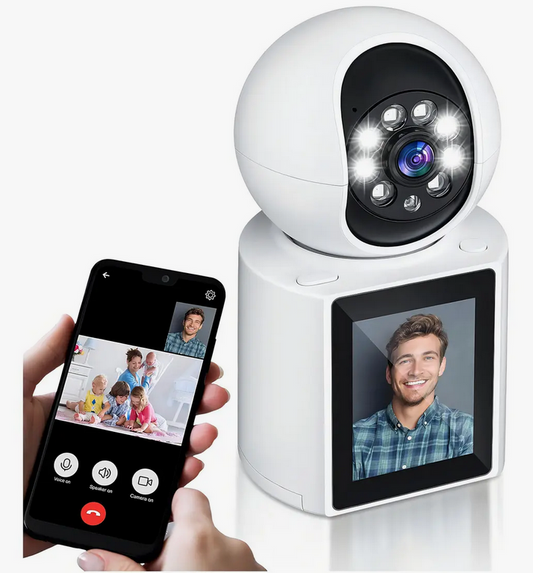 Cámara WiFi con Pantalla LED y Botón de Llamada — Habla con tus Hijos desde el Trabajo