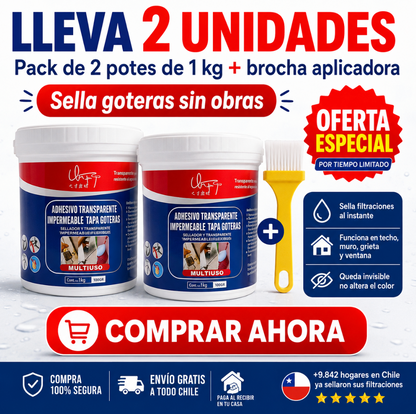 Sellador Transparente Tapa Goteras | Lleva 1KG + 1KG GRATIS 🎁