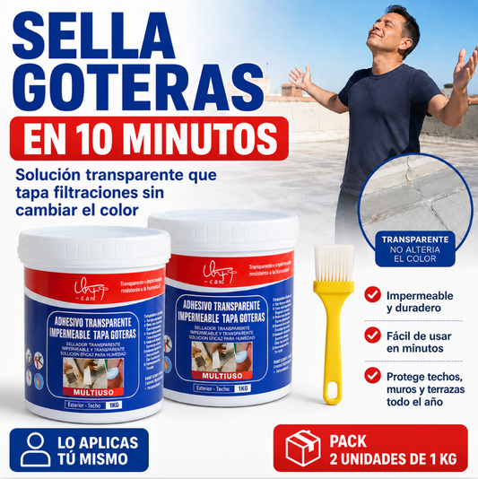 Sellador Transparente Tapa Goteras | Lleva 1KG + 1KG GRATIS 🎁
